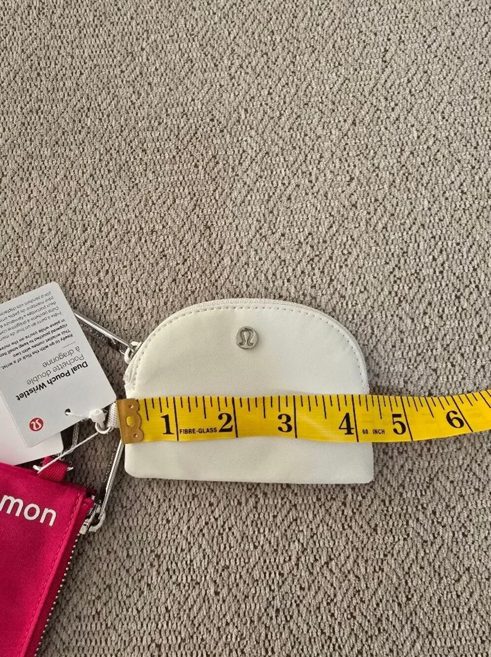 Lululemon PSNT/Bone Pink Off White Dual Pouch Wristlet